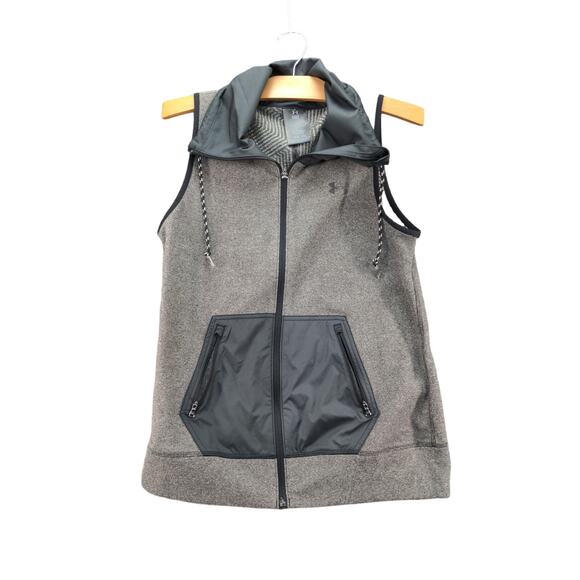 Womens Under Armour Cold Gear Fitted Vest Size S Sleeveless Gray - Picture 1 of 10